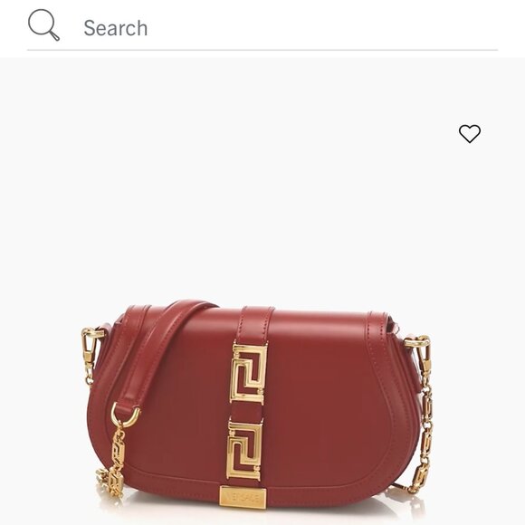 Versace Greca Goddess Leather Shoulder Bag - Red - Picture 1 of 12